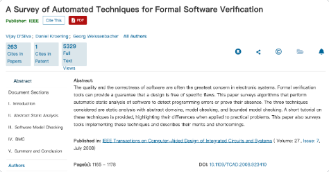 A Survey of Automated Techniques for Formal Software Verification